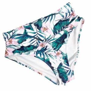 Tropical Flower Print XL Swimming Women Bottom